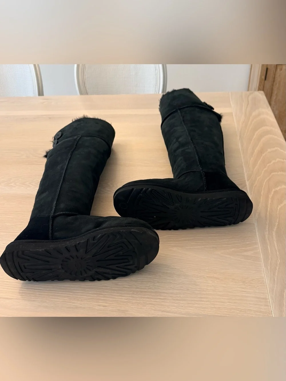 UGG Bailey Over The Knee Black Suede Boots Size 9
